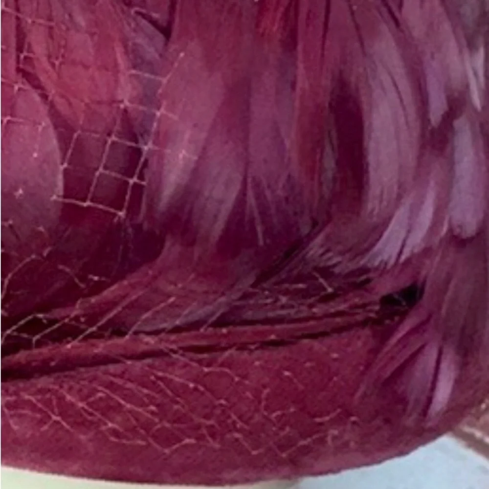 Feathered Vintage MCM Mulberry Purple Flapper Inspired Cloche Hat